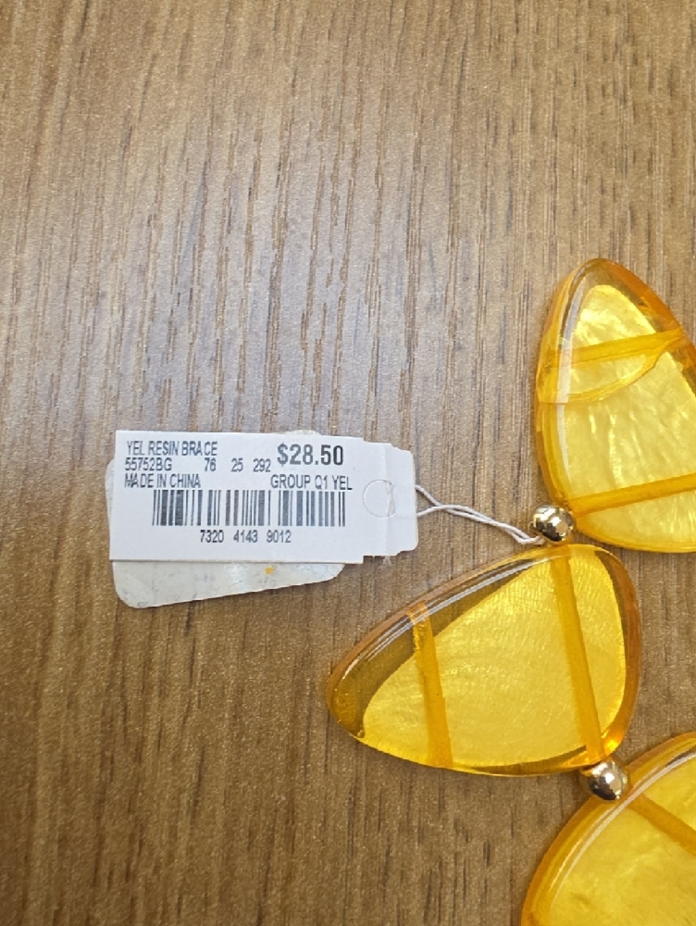 Style & Co. Golden Yellow Resin Petal Stretch Bracelet - Picture 2 of 6